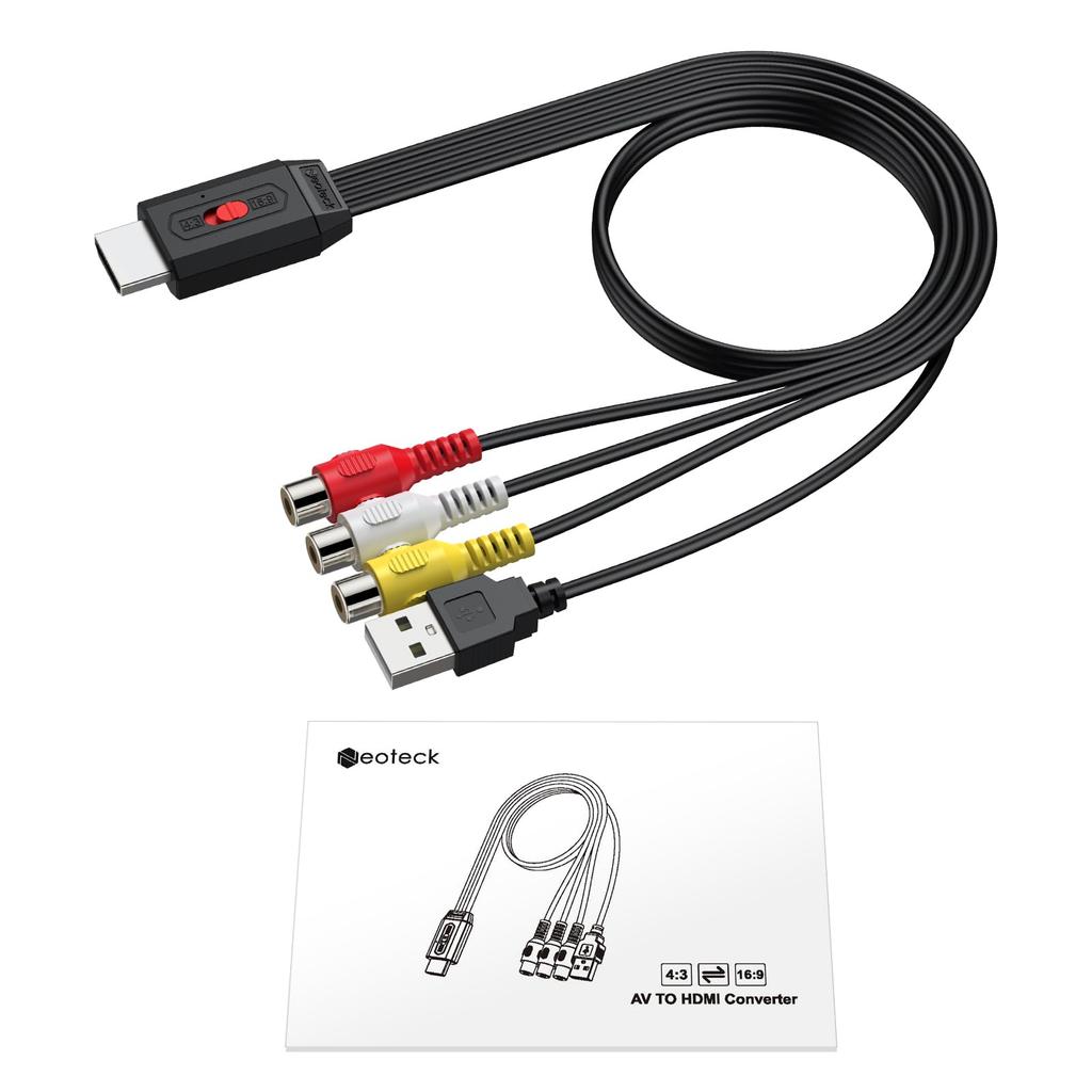 Neoteck RCA на HDMI AV на HDMI соотношение сторон 20 см RCA HDMI адаптер преобразования совместимый с кабелем с японской инструкцией Конвертер,