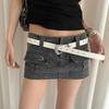 Punk Style Star Rivet Waist Belt Trouser Decoration PU Leather Waistbands Y2K Wide Belt  Girls