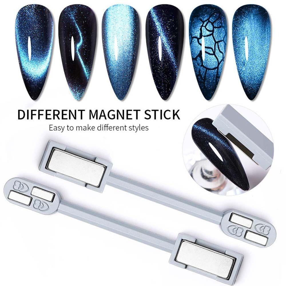 Nail Magnets Double Head Manicure Nail Polish Magnet Stick Nail Art Magnet Tools Cat Eye Magnet Stick Cat Eye Magnet Block