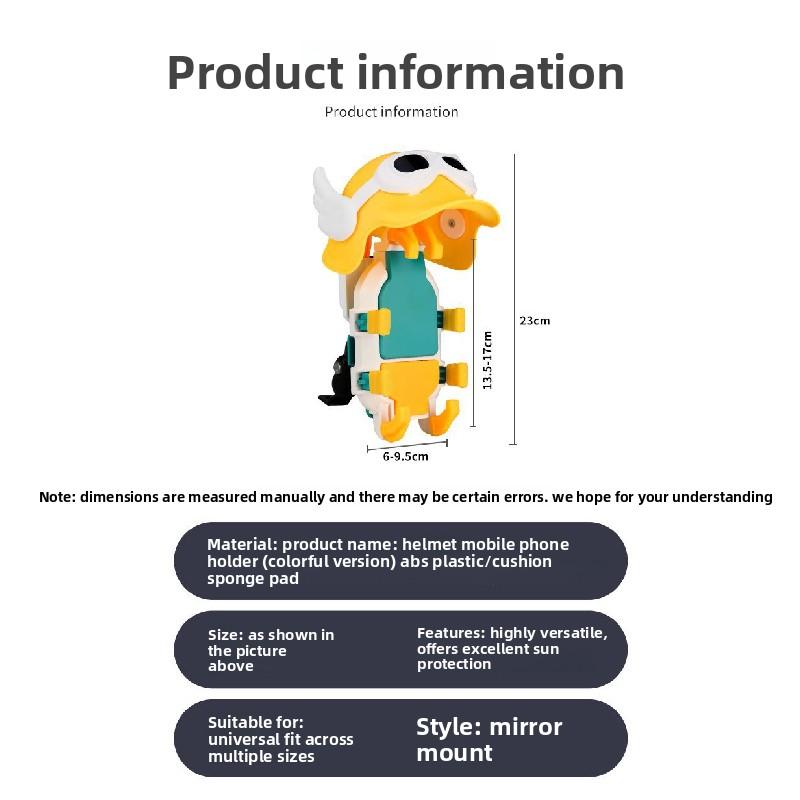 Motorcycle and electric vehicle phone holder, cute cartoon sun hat, delivery rider navigation stand, reinforced