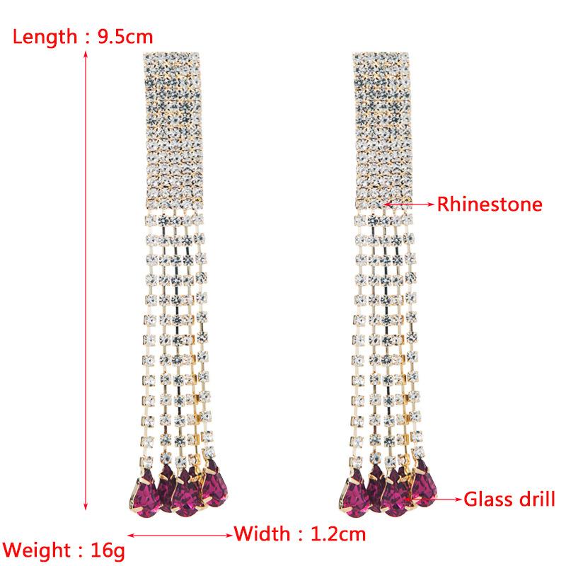 Женские длинные серьги-капли из титанового стального сплава, серьги-подвески из акрилового хрусталя с кистями, геометрические украшения для ушей