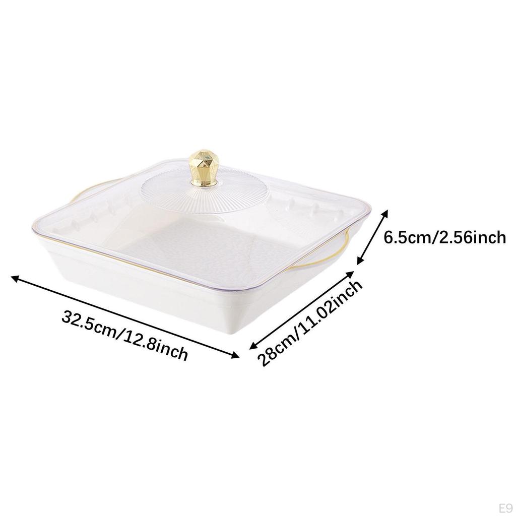 Fruit Bowl with Lid Decor Basket Contemporary Organizer Serving Plate Tray for