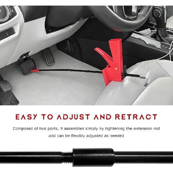 Brake Pedal Depressor Tool, 30 Inch Adjustable Vehicle Accelerator Clutch Pedal Depressor, Anti-Slip Pedals Depressing Tool Shaft Extender for Car