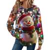 Женская мода Рождественский свободный топ с длинным рукавом и круглым вырезом