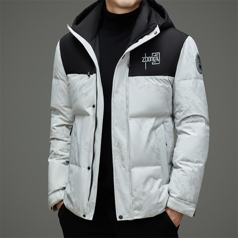 Mens Short Hooded Duck Down Jacket Winter Warm Casual Puffer Coat Urban Lifestyle