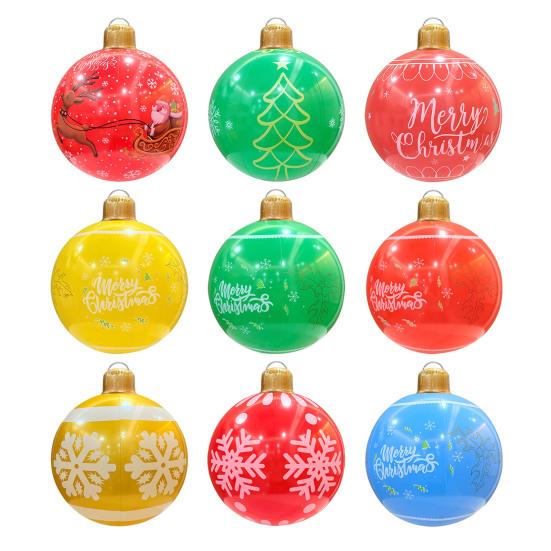 18.9 Inch Giant Inflatable Christmas Ball Outdoor Large PVC Blow Up Ball for Outside Yard Lawn Porch Decoration