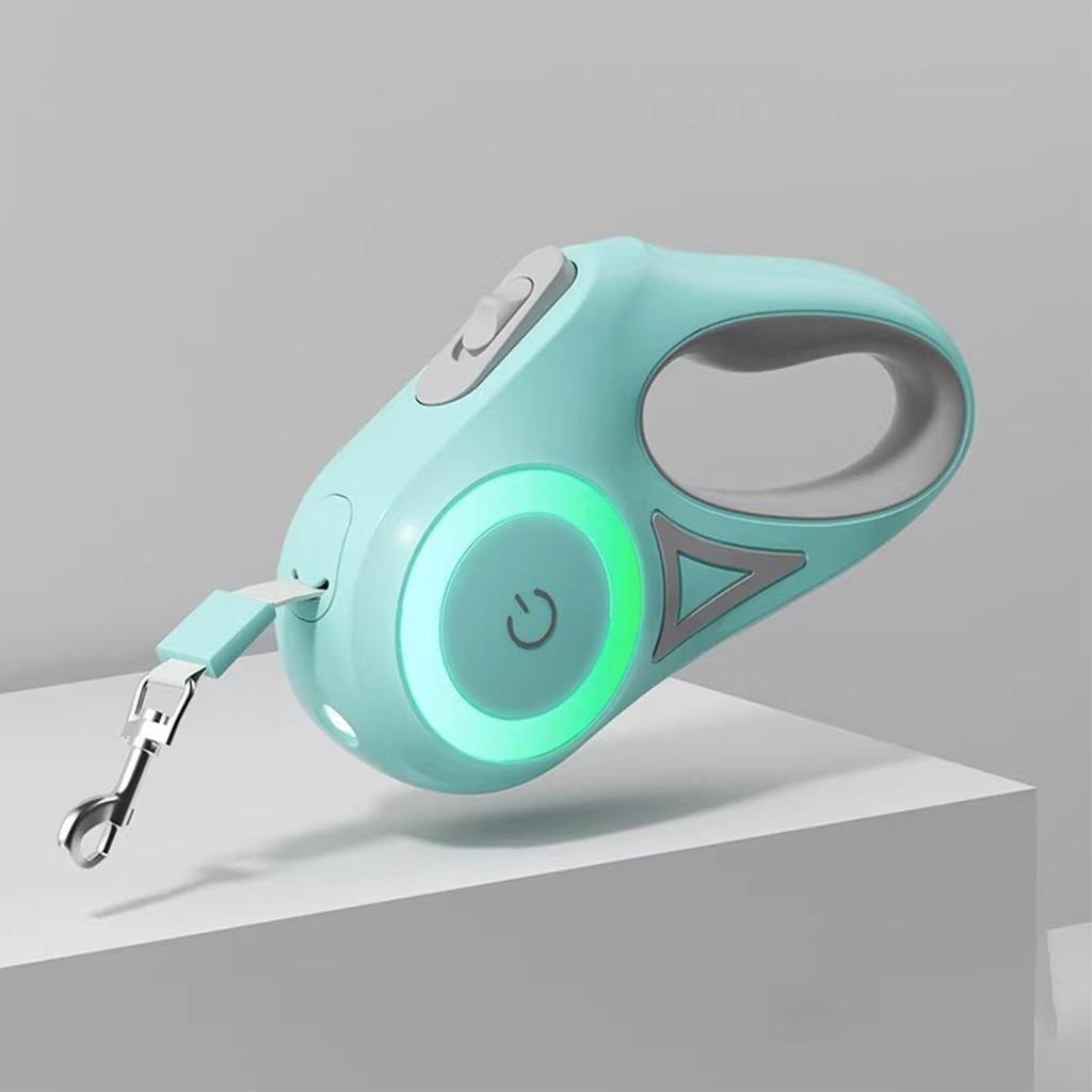 Retractable Dog Walker Retractable Leash for Small and Medium-sized Dogs With Flashlight and Ambient Light Nighttime Safety