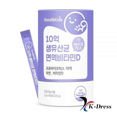 Good & Kids Synbiotics 1 миллиард живых пробиотиков для иммунной системы детей Витамин D Цинк 1 бутылка (2 месяца поставки)