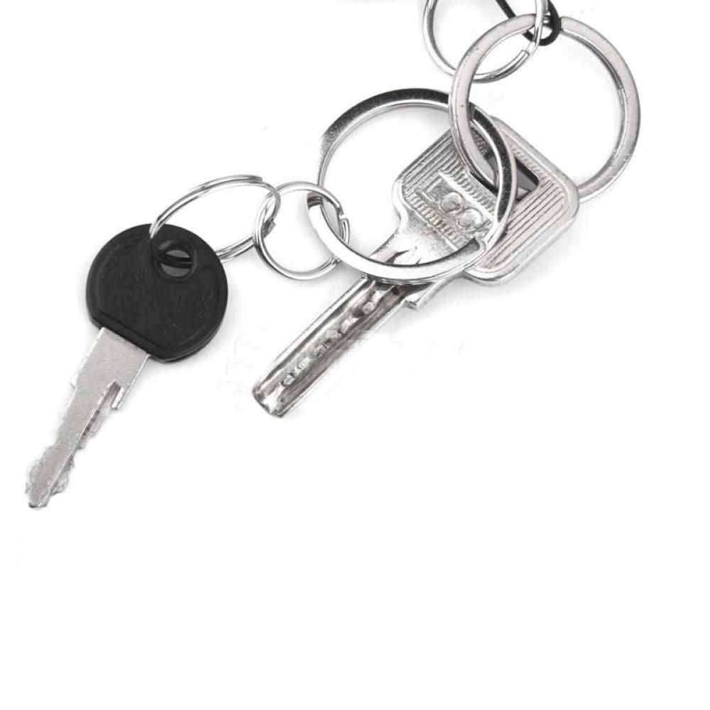 50PCS Tool Connectors Clasps Split Key Ring Stainless Steel KeyChain Loop Hoop