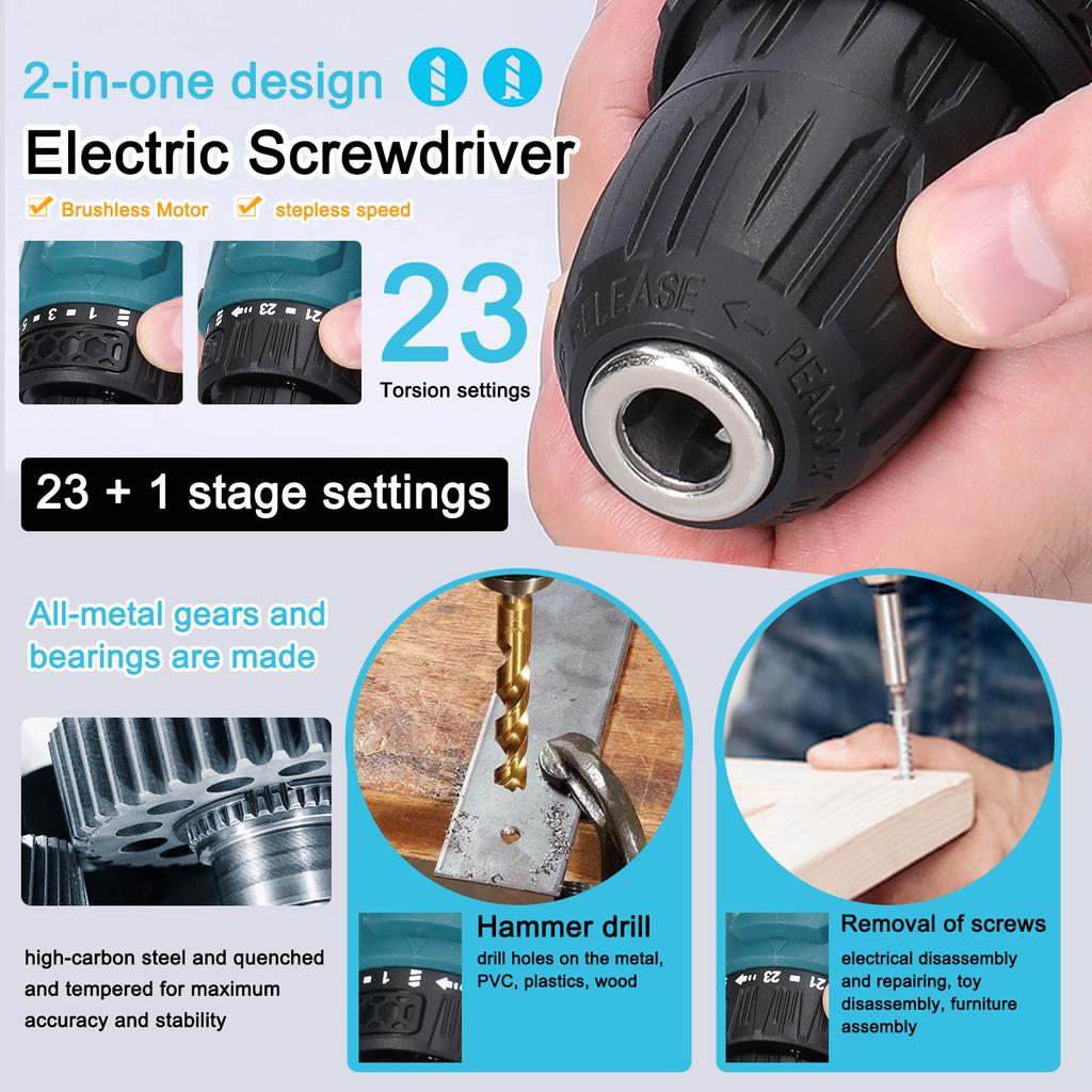 16,8 В аккумуляторная дрель бытовая электрическая отвертка регулировка способов вращения