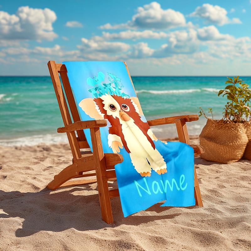 Personalized customized proof beach towel with Gremlins pattern - soft, absorbent,quick-drying,perfect swimming,camping&bathing