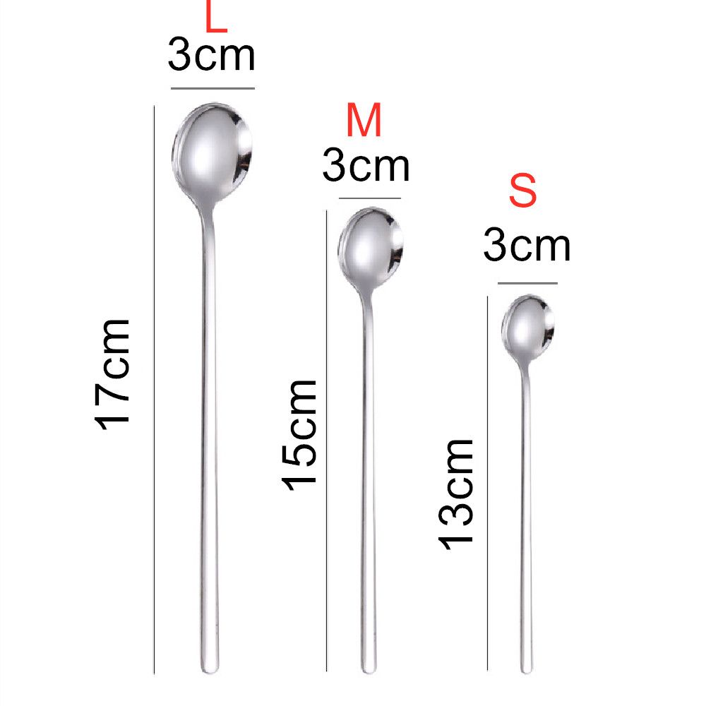 Маленькая круглая ложка Круглая однотонная ложка для кофе из нержавеющей стали Столовая посуда Десертная ложка
