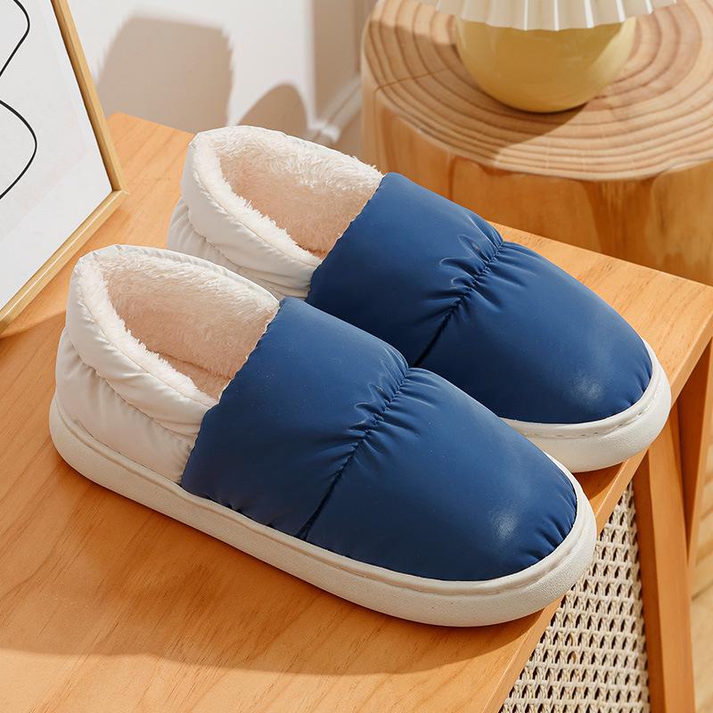 Зимние нескользящие плюшевые тапочки 2024 года – теплый хлопок для мужчин и женщин