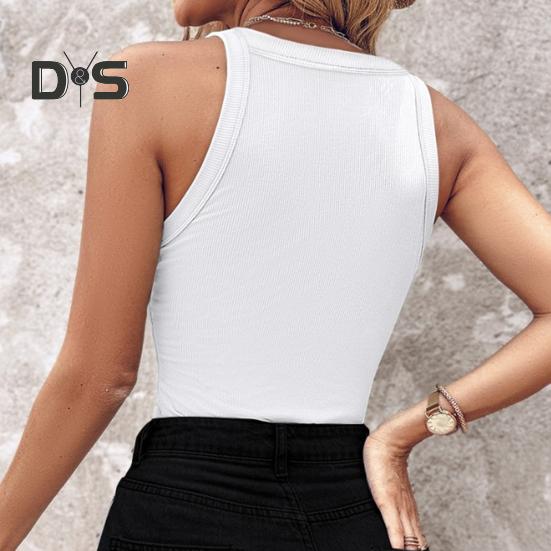 Женский жилет с круглым вырезом без рукавов, блестящие блестящие украшения, топы, ажурный дизайн, облегающий топ, повседневная одежда