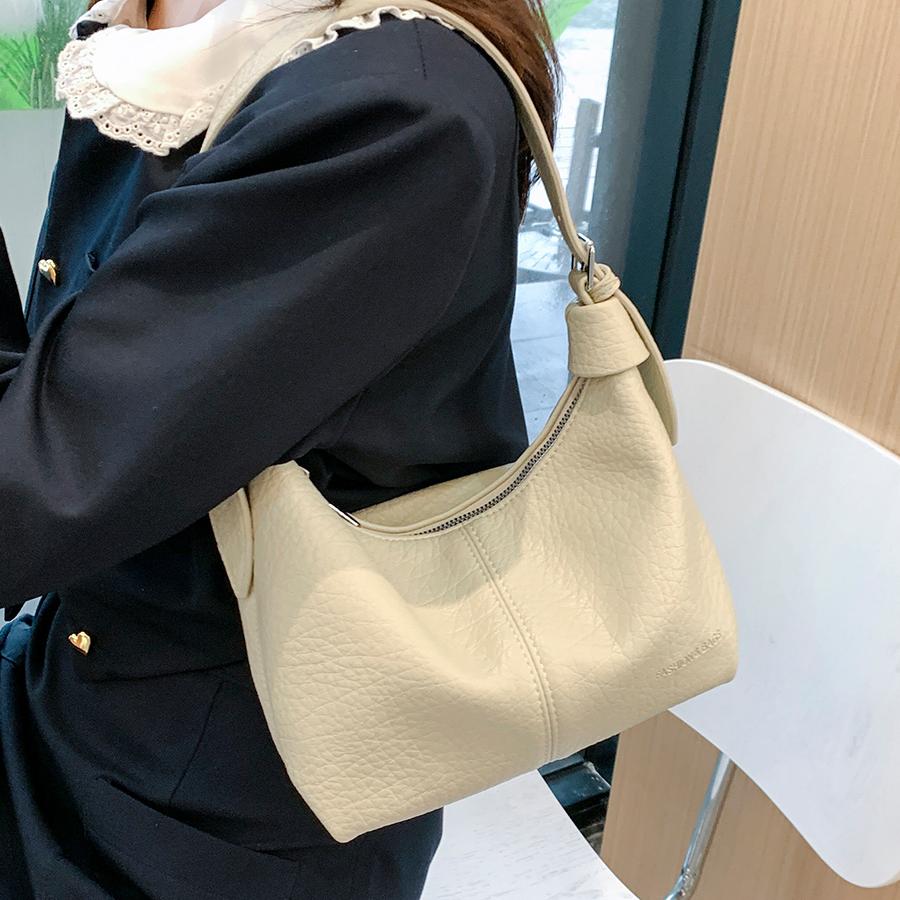 New Fashion Women's Underarm Shoulder Bags Textured Soft Leather Crossbody Bag French Vintage Simple Handbags
