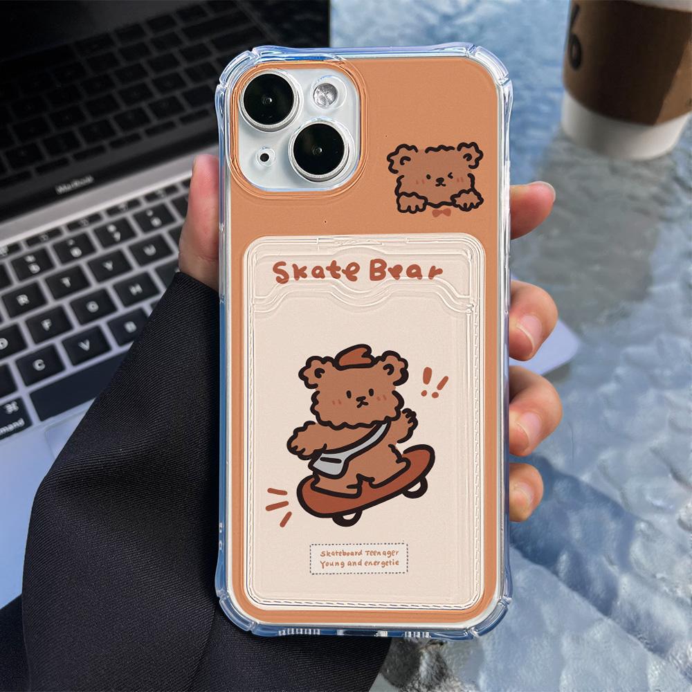 Card Phone Case for iPhone 11 13 XR 15 14 Pro Max iPhone 12 16 7 8 Plus XS Max Samsung S24 S23 A15 A55 A05 A54 Redmi 12 13C 13 9 Cartoon Protection