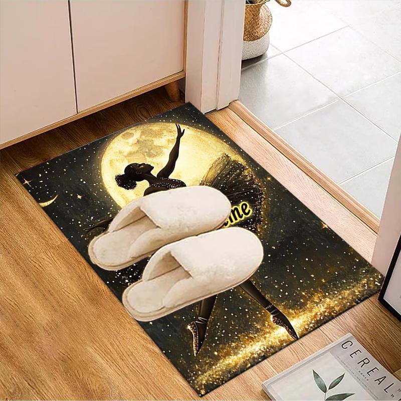 1PC Custom Name Dance Moonlight Theme Floor Mat Ideal for Living Room, Game Rooms, Office, Bedroom Floor Mat Playful Design