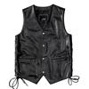 Vest Men's Leather Vest First Layer Cowhide Genuine Leather Slim Fit V-neck Pony Clip New Trendy Product