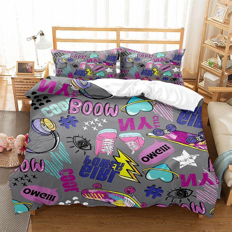 Fashion Technology Printing, 3D Digital Printing, Bedding, Duvet Covers, Pillowcases, Three-piece Sets
