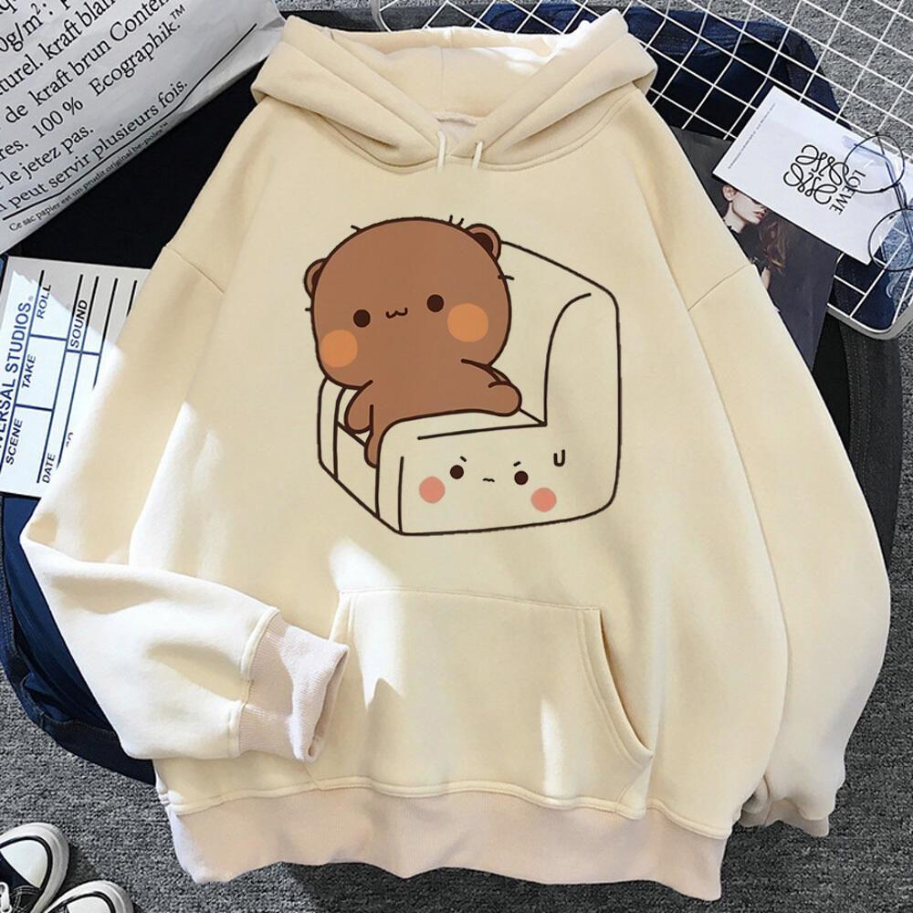 Парные мультяшные худи Бубу Дуду, милые свитшоты с принтом, женская мужская одежда, с длинными рукавами, флисовые, свободные, с капюшоном