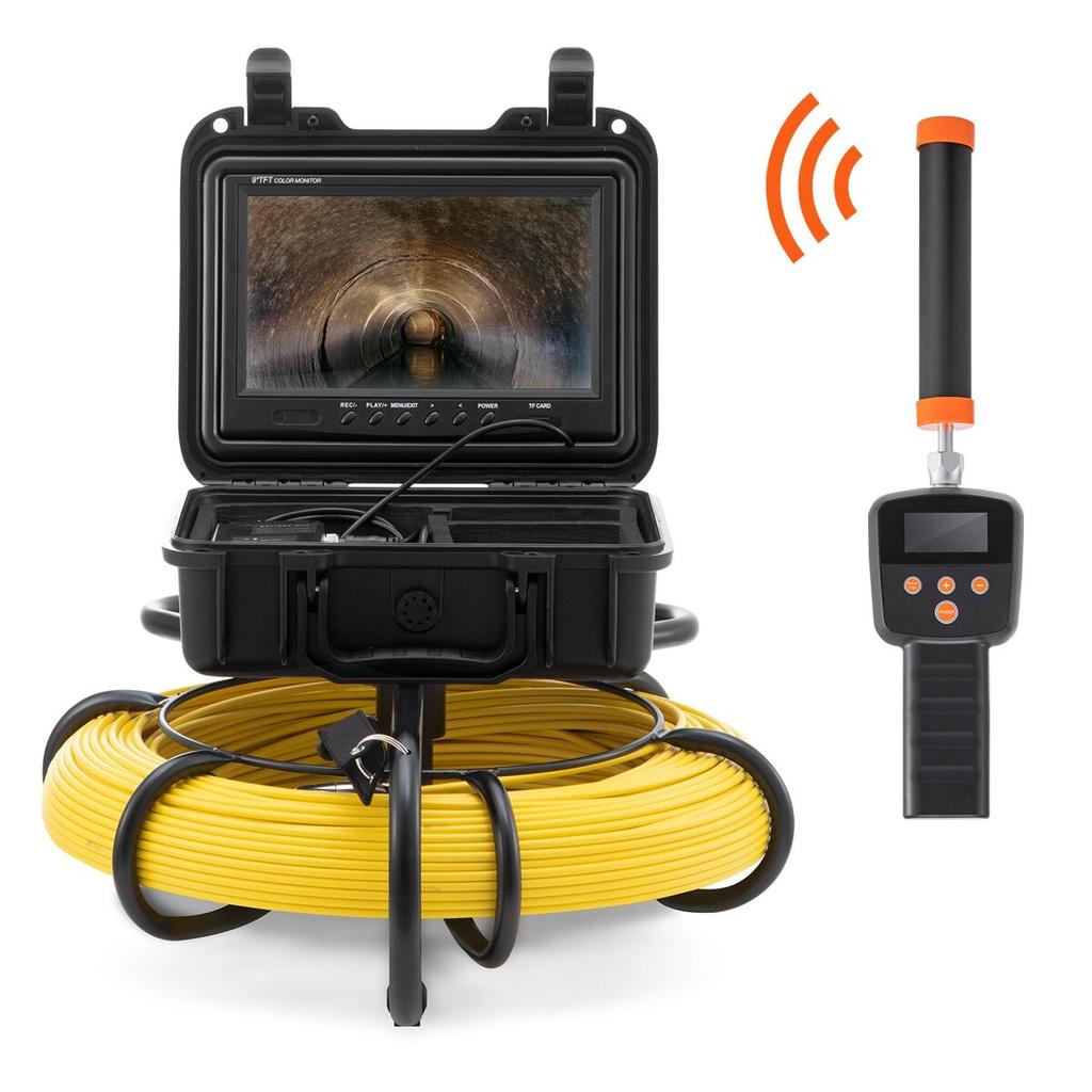 Sewer Camera Pipe Inspection Camera w/ 512hz Sonde 9in 720p Screen 300 ft