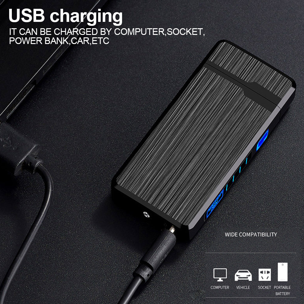 1 шт. Новый ветрозащитный металлический USB-зажигалка-фонарик, реактивная двойная плазменная дуговая зажигалка, газовая электрическая, перезаряжаемая бутаном, для трубки, сигары