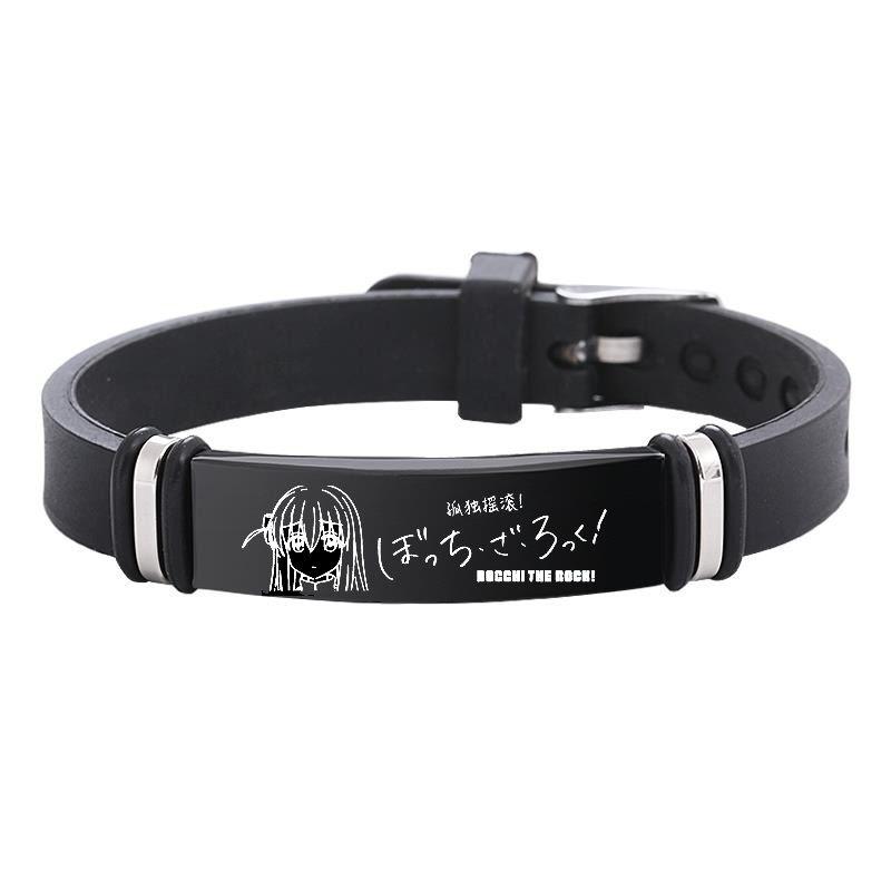Аниме БОЧКИ РОК! Браслеты Gotou, браслет из нержавеющей стали для женщин и мужчин, силиконовый регулируемый браслет, ювелирные изделия для мужчин
