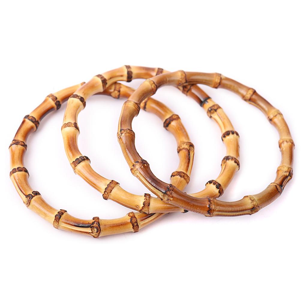 Плоская круглая форма Сумка Кошелек Ручка Практичная бамбуковая ручка для сумки Ручки для DIY Замена для самодельной пляжной сумки, сумки-кошелька