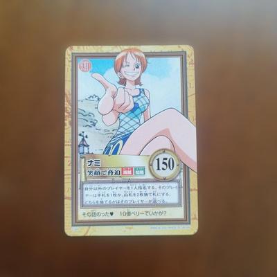Использованная карта Carddass из One Piece: Нами, угрожающая с улыбкой