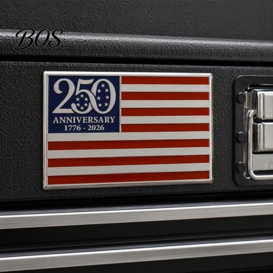 High Quality Metal Decal 250th Anniversary Flag Emblem, Patriotic Red Blue White Auto Badge, 1776-2026 Stars And Stripes Badge America 3D Car