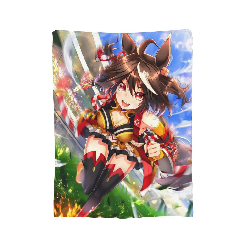 Uma Musume Pretty Derby Blankets Flannel Decoration Multi-function Super Soft Throw Blanket for Sofa Office Bedding Throws
