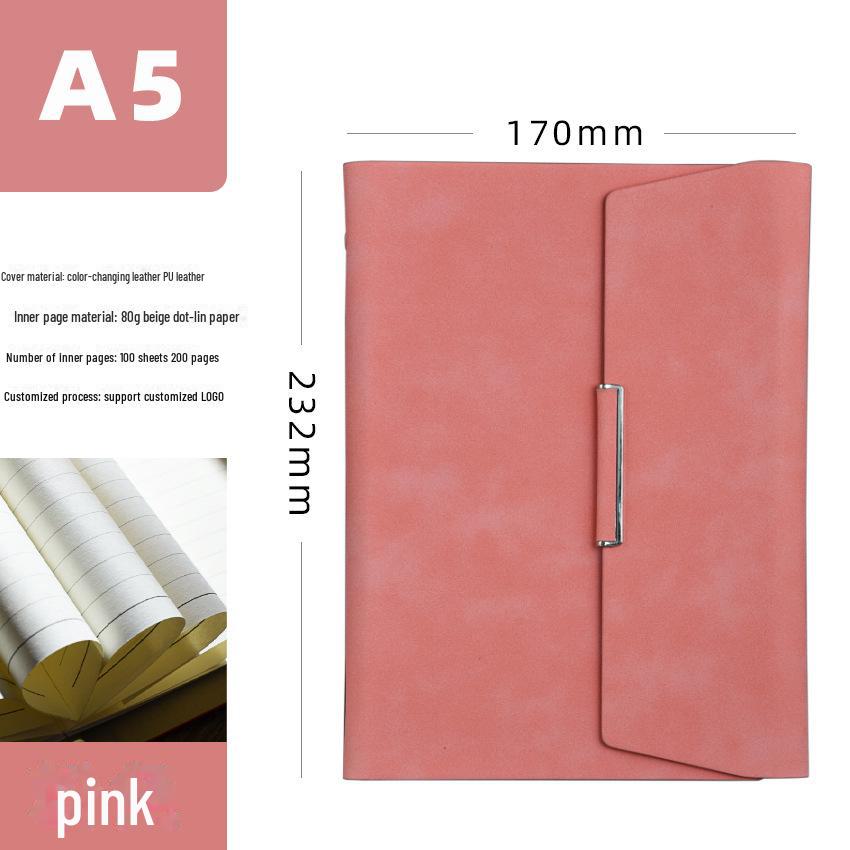 Блокнот формата А5 с тремя сложенными листами, с металлической пряжкой и подарочной коробкой с настраиваемым логотипом