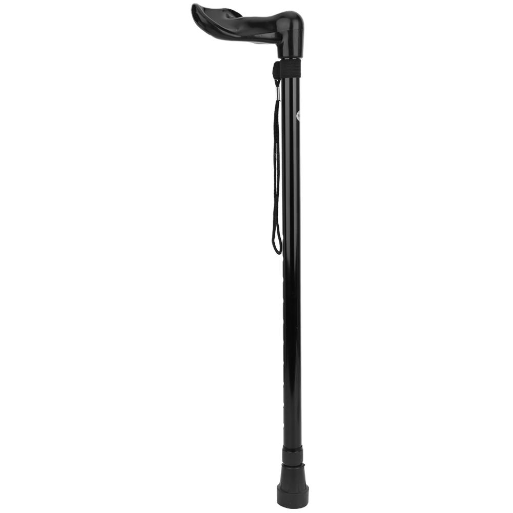 Aluminium Alloy Lightweight Telescopic Adjustable Elderly Walking Stick Anti Skid Simple Cane(Black