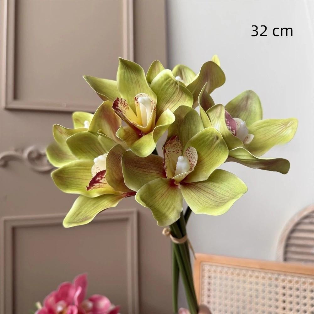 Magnolia Simulated Orchid Bouquet Real Touch Silk Fake Flower Wedding Decoration