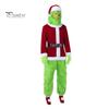1 комплект рождественского костюма включает в себя верх, штаны, шляпу, пояс, перчатки и бахилы. Зеленый костюм Санта-Клауса из мультфильма, пушистое животное, для косплея, представления, драмы, сцены, оперы.