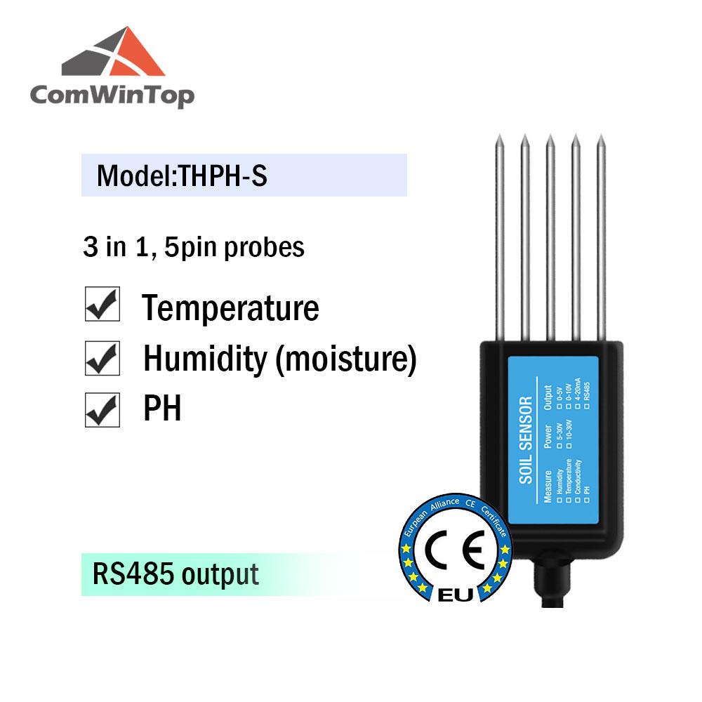 Measure Soil Moisture Temperature Humidity EC PH NPK 4-20mA 0-5V RS485 Modbus Soil Sensor