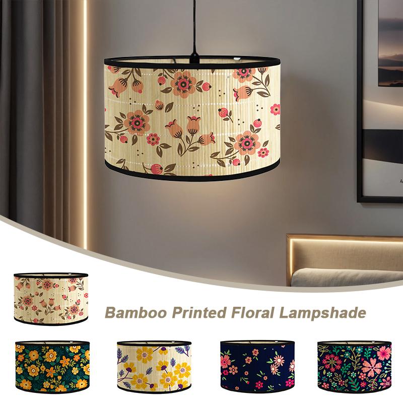 1PC Ethnic Style Ceiling Light Fixture Artistic Bamboo Pendant Light Bohemian Bamboo Lamp Shade Sustainable 30x30x20cm