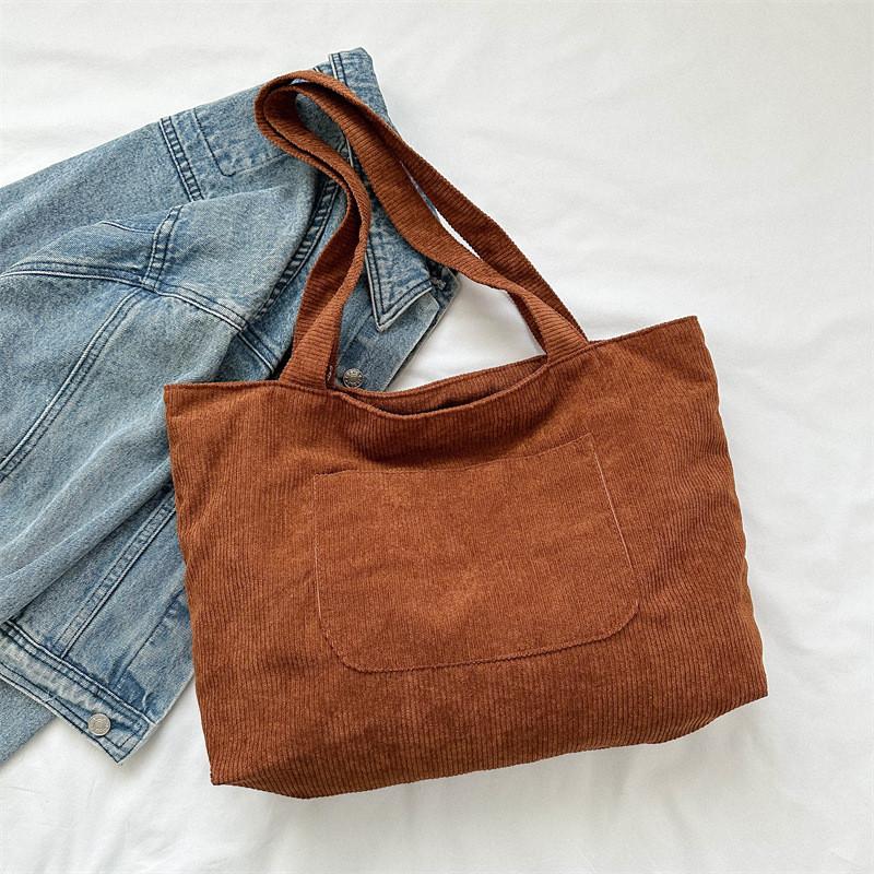 Trendy Simple Tote Bag With Spacious Interior And Soft Structure Ideal For Everyday Commuting In Black White Blue Brown