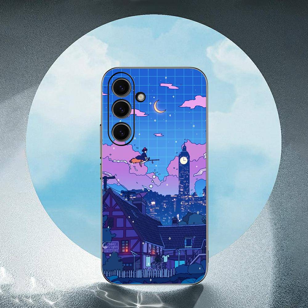 Vaporwave Glitch Anime Luxury Black Phone Case For Samsung Galaxy S23 S24 S25 Ultra S22 Plus S21