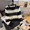 Spring/Summer Design Knitted Shirt Women's Hollow High End Striped Hollow Knitted Shirt Top Outerwear