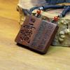 Lei Zu's Thunderstruck Jujube Wood Pendant Charm: Cross Sutra No Worries Tag for Men & Women