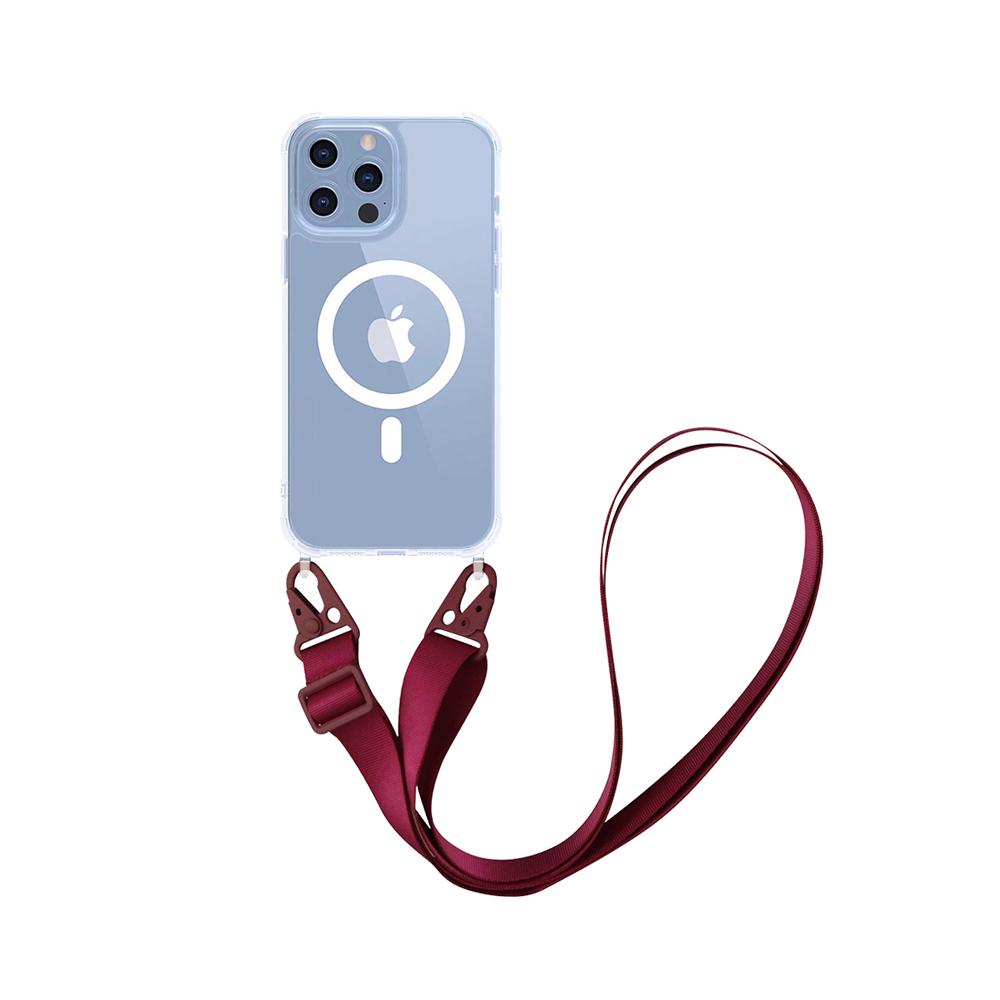 For Magsafe Magnetic Wireless Charging TPU Clear lanyard Crossbody Phone Case For iPhone 12 13 14 15 16 Pro Max