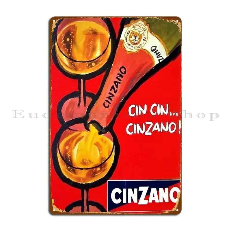 Винтажный металлический постер-вывеска ликера Cinzano, картина для паба, настенный декор, настенный декор на заказ, жестяной постер