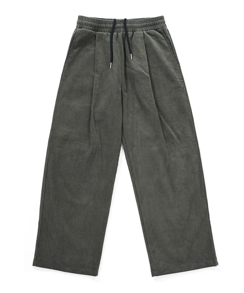 GAKKAI UNIONS One-Pleat Corduroy Pants Dust Olive