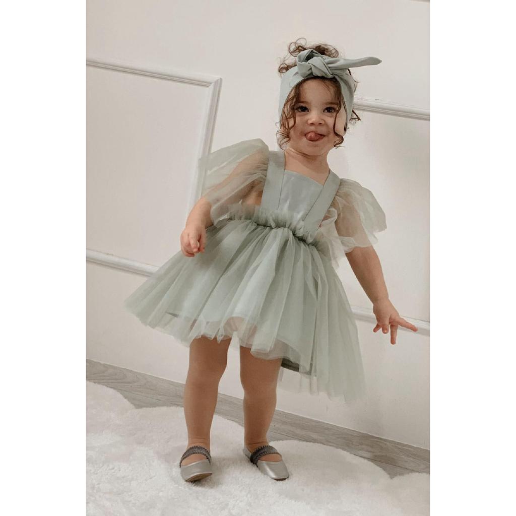 Атласное вечернее платье цвета воды для девочек, праздничное платье для дня рождения для девочек