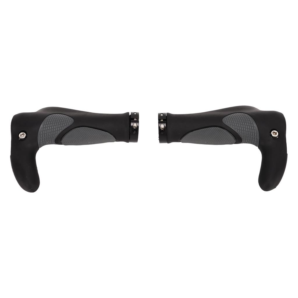 2Pcs Bike Handlebar Grips TPR Rubber Ergonomic Slip Prevention Replacement Bike Ox Horn Grips for