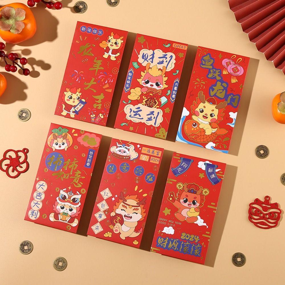 Новогодний красный конверт 2025 года с узором дракона, наилучшими пожеланиями, карман для денег, мешок для денег на удачу, счастливый ХунБао, подарки на вечеринку