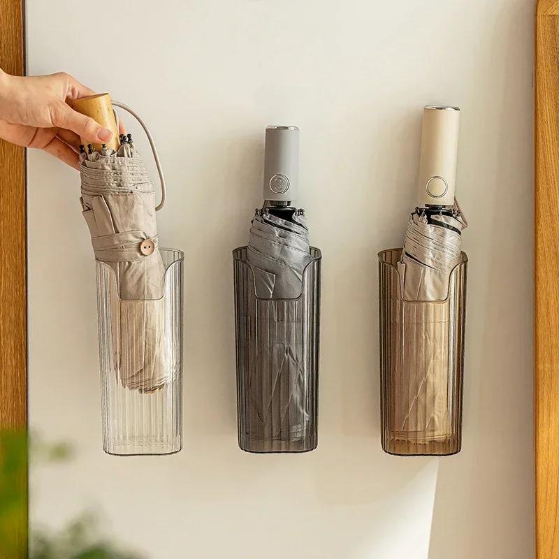 Держатель для зонта, настенный стеллаж для хранения солнцезащитных козырьков, стойка для хранения зонта, держатель для кистей для макияжа, без перфорации, в гостиной