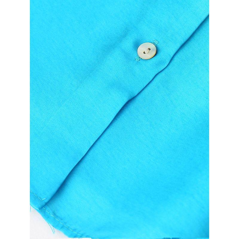 Kaslead New Women clothes Western Style Tie-dye Silk Satin Texture Shirts Pants 8374487 8200486