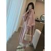Spring Autumn Women Cardigan Sweater Loose Soft Mid Length Sweater Long Sleeve Solid Color Knitted Cardigans